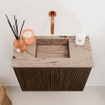 Mondiaz JOYA-DLUX 50cm toiletmeubel - kleur Walnut - Wastafel FAYE positie Midden Zonder kraangat kleur Arena. SW1424332