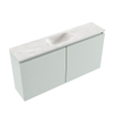 MONDIAZ TURE-DLUX meuble WC 100 cm Greey. Lavabo EDEN Ostra position milieu. Sans trou de robinet. SW1105224