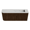 Mondiaz JOYA-DLUX 101.6cm meuble de toilette - arrondi gauche couleur Walnut - Vasque FAYE position Droite Sans trou de robinet couleur Opalo SW1422574