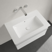 Villeroy & Boch Venticello Meubelwastafel - zonder kraangat - 80x50cm - overloop - ceramic - wit OUTLETSTORE STORE43890