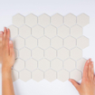 La Mosaic Factory London carreau mosaïque - 28,2x32,1cm - carrelage mural et de sol - Hexagone/Hexagone - Porcelaine Blanc Mat SW242523