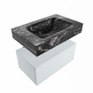 Mondiaz ALAN-DLUX Ensemble de meuble - 70cm - meuble Clay mat - 1 tiroir - Lavabo Cloud Lava suspendu - vasque Centre - 0 trous de robinet SW808743