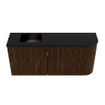 Mondiaz JOYA Meuble de salle de bains 91,6cm - arrondi droit couleur Noyer - Vasque FAYE position Gauche 1 trou de robinet couleur Urban SW1421433