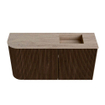 Mondiaz JOYA-DLUX 81.6cm toiletmeubel - ronding links kleur Walnut - Wastafel FAYE positie Rechts Zonder kraangat kleur Saba. SW1424670