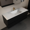 Mondiaz AIVY Ensemble de meuble - 120x45x50cm - 1 trou de robinet - 1 vasque Urban Solid surface - Centre - 2 tiroirs - avec armoire de toilette - MDF Urban SW892093