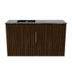 Mondiaz JOYA-DLUX 70cm toiletmeubel - kleur Walnut - Wastafel FAYE positie Links 1 kraangat kleur Lava. SW1422444
