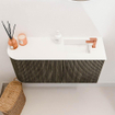 Mondiaz JOYA 81.6cm toiletmeubel - ronding links kleur Shadow - Wastafel FAYE positie Rechts 1 kraangat kleur Talc. SW1421441