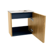 Mondiaz JOYA-DLUX 40cm toiletmeubel - kleur Oak - Wastafel FAYE positie Midden Zonder kraangat kleur Frappe. SW1421898