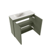 MONDIAZ TURE-DLUX Meuble toilette - 60cm - Army - EDEN - vasque Ostra - position gauche - 1 trou de robinet SW1104792