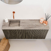 Mondiaz JOYA-DLUX 90cm toiletmeubel - kleur Shadow - Wastafel FAYE positie Links Zonder kraangat kleur Oza. SW1425046