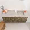 Mondiaz JOYA-DLUX 80cm toiletmeubel - kleur Dusk - Wastafel FAYE positie Rechts 1 kraangat kleur Glace. SW1423158