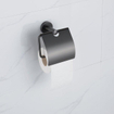 FugaFlow Eccelente Acces Toiletset - toiletrolhouder met klep toiletborstel - handoekhaak - geborsteld gunmetal PVD SW1450794