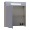 BRAUER Double Face Armoire de toilette 60x70cm éclairage intégré rectangulaire 1 portes pivotantes MDF Taupe mat SW371727
