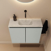 MONDIAZ TURE-DLUX Meuble toilette - 60cm - Greey - EDEN - vasque Opalo - position centrale - sans trou de robinet SW1104301