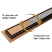 Wiesbaden Douchegoot met flens en tegelrooster 80 x 7 cm geborsteld brons koper PVD SW1138587