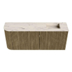Mondiaz JOYA-DLUX Meuble de salle de bains 101,6cm - arrondi gauche couleur Dusk - Vasque FAYE position Droite 1 trou de robinet couleur Nata. SW1425934