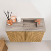 Mondiaz JOYA-DLUX 60cm meuble de salle de bains - couleur Oak - Vasque FAYE position Droite 1 trou de robinet couleur Oza. SW1424093