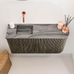 Mondiaz JOYA-DLUX 81.6cm toiletmeubel - ronding rechts kleur Shadow - Wastafel FAYE positie Links Zonder kraangat kleur Sombra. SW1425234