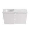 MONDIAZ TURE-DLUX Meuble toilette - 80cm - Cale - EDEN - vasque Opalo - position gauche - sans trou de robinet SW1104219