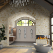 Mondiaz Aivy ensemble de meuble de salle de bains - 120x45x50cm - 2 trous de robinet - 2 vasques talc Solid surface - Gauche et droite - 2 tiroirs - Avec armoire miroir - Mélamine Mocha SW892398