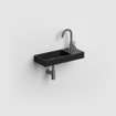Clou Mini Wash Me fontein 45x19cm kraangat rechts Keramiek Zwart mat SW9313