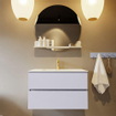 Mondiaz VICA-DLUX Ensemble de meuble de salle de bain - 80cm - meuble sous-vasque cale - 2 tiroirs - lavabo encastrée cloud milieu - 1 trou de robinet - version haute de 60cm - opalo SW1088016