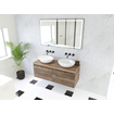 HR Matrix ensemble de meubles de salle de bain 3d 120cm 2 tiroirs sans poignée avec bande de poignée en couleur charleston avec dessus charleston SW857103