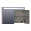 BRAUER Promise Deluxe Armoire de toilette 100x70cm éclairage intégré rectangulaire 2 portes pivotantes MDF Taupe mat SW371724