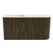Mondiaz JOYA-DLUX Meuble de salle de bains - 81,6 cm - arrondi droit couleur Shadow - Vasque FAYE position Gauche Sans trou de robinet couleur Meli SW1424903