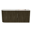 Mondiaz JOYA-DLUX 91.6cm toiletmeubel - ronding links kleur Shadow - Wastafel FAYE positie Rechts Zonder kraangat kleur Frappe. SW1422703
