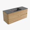 Mondiaz CIRO-DLUX Badkamermeubelset - 120x45x50cm - Solid surface wastafel Lava - 1 wasbak Midden - zonder kraangaten - 2 lades - Oak SW1531082