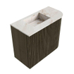Mondiaz JOYA-DLUX Meuble de toilette 51,6cm - arrondi droit couleur Shadow - Vasque FAYE position Gauche 1 trou de robinet couleur Frappe SW1422691