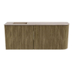 Mondiaz JOYA-DLUX 101.6cm meuble de salle de bains - arrondi droit couleur Dusk - Vasque FAYE position Gauche Sans trou de robinet couleur Saba. SW1426096
