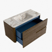Mondiaz CIRO-DLUX Ensemble de meubles de salle de bains - 100x45x50cm - vasque en solid surface Frappe - 1 bassin au milieu - sans trous de robinet - 2 tiroirs - Dusk SW1532806