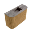 Mondiaz JOYA-DLUX 63.2cm meuble de toilette - arrondis gauche et droite couleur Oak - Vasque FAYE position Milieu Sans trou de robinet couleur Oza SW1424125