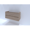 HR badmeubelen Infinity Meuble sous-lavabo - 120x44.8x55cm - 2 tiroirs - sans poignées - découpe unique pour siphon rockford oak SW872644