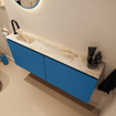 MONDIAZ TURE-DLUX Meuble toilette - 120cm - Jeans - EDEN - vasque Frappe - position gauche - 1 trou de robinet SW1102815