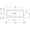 Duravit HappyD 2 baignoire encastrée en matériau de synthèse acrylique rectangulaire avec appui-dos à droite 160x70x46cm sans pieds blanc SW54601