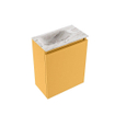 MONDIAZ TURE-DLUX Meuble toilette - 40cm - Ocher - EDEN - vasque Glace - position gauche - sans trou de robinet SW1103381