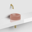 Clou Vale lave-mains 22cm Céramique rond sans plage de robinetterie rose mat SW809548
