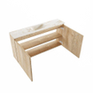 MONDIAZ TURE-DLUX Meuble toilette - 100cm - Washed Oak - EDEN - vasque Lava - position centrale - 1 trou de robinet SW1104101