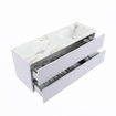 MONDIAZ VICA-DLUX Ensemble meuble de salle de bains - 130cm - meuble bas cale - 2 tiroirs - lavabo encastré cloud à droite - sans trous de robinet - version hauteur 60cm - frape SW1089054
