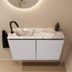 MONDIAZ TURE-DLUX Meuble WC 80cm Cale. EDEN lavabo Glace position gauche. Avec 1 trou de robinet. SW1103151