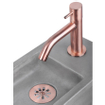 Differnz Force kit lave-mains - 40x22x8cm - Rectangulaire - 1 trou de robinet - Robinet en cuivre rose courbé - Béton gris SW373254