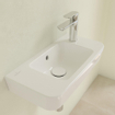 Villeroy & Boch O.novo lave-mains 50x25cm - avec 1 trou de robinet avec trop-plein CeramicPlus blanc SW448396