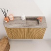 Mondiaz JOYA-DLUX 71.6cm toiletmeubel - ronding links kleur Oak - Wastafel FAYE positie Rechts 1 kraangat kleur Oza. SW1424138