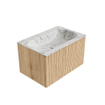 MONDIAZ KURVE-DLUX 70cm Meuble salle de bain - couleur Oak - 1 tiroir - vasque BIG SMALL centre - 1 trou de robinet - couleur Glace SW1137914