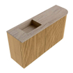 Mondiaz JOYA-DLUX 81.6cm toiletmeubel - ronding rechts kleur Oak - Wastafel FAYE positie Links 1 kraangat kleur Saba. SW1424196