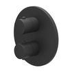 IVY Bond Partie apparente - pour mitigeur thermostatique encastré - inverseur-arrêt 3 voies - rosace ronde - Noir mat PED SW1030890