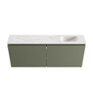 MONDIAZ TURE-DLUX Meuble de toilettes 120 cm Army. Lavabo EDEN Ostra position droite. Avec 1 trou de robinet. SW1104723